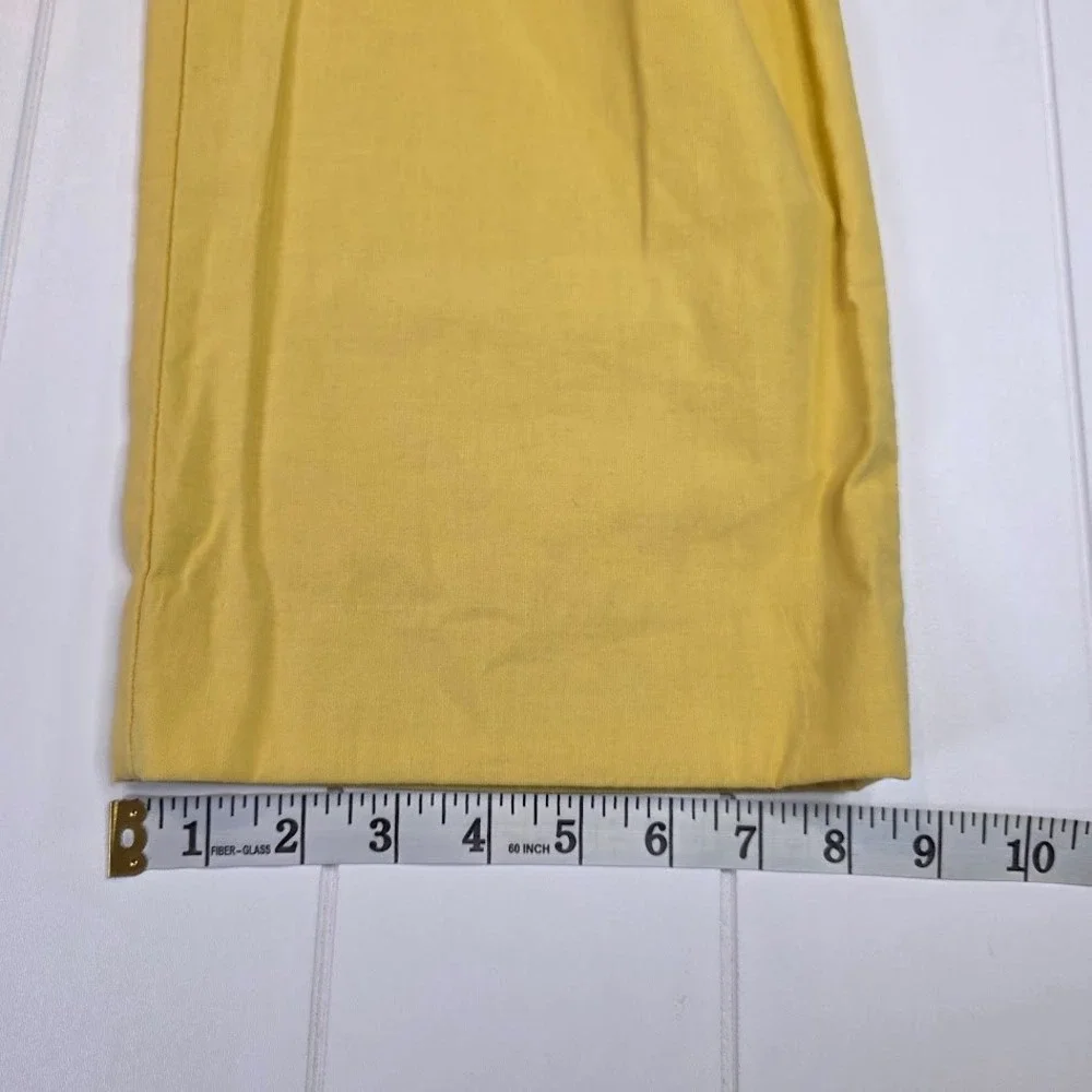 Anthropologie Women's 0 Wide Leg Cropped Pants Yellow Belted High Rise‎ Pleated